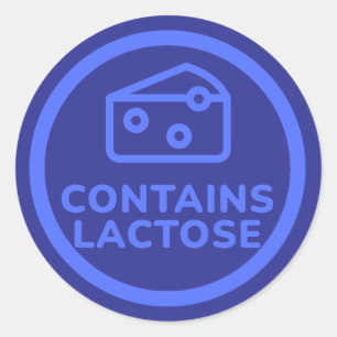 Sticker Rond Contient Lait Lactose Sans Avertissement Allergie
