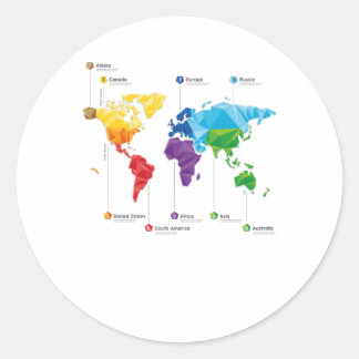 Sticker Rond Continents