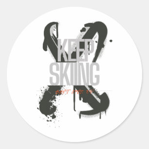 Sticker Rond Continuer à skier