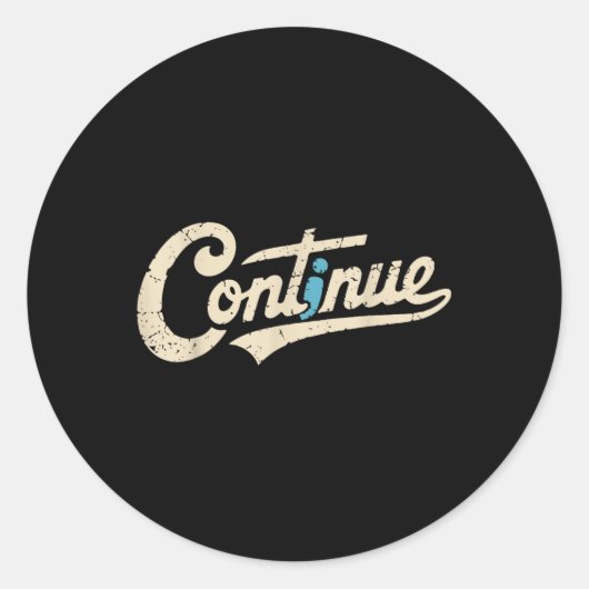 Sticker Rond Continuer le message positif Semicolon Santé menta (Devant)