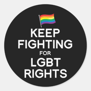STICKER ROND CONTINUEZ À LUTTER POUR LES DROITS LGBT
