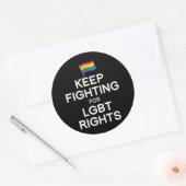 STICKER ROND CONTINUEZ À LUTTER POUR LES DROITS LGBT (Enveloppe)