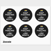 STICKER ROND CONTINUEZ À LUTTER POUR LES DROITS LGBT (Feuille)