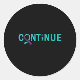 Sticker Rond Continuez la sensibilisation à la prévention du su