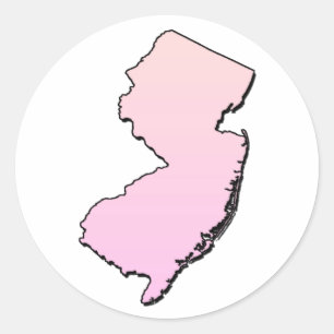 Sticker Rond Contour rose de New Jersey