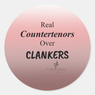 Sticker Rond Contre-ténors sur les détritus anti-IA Clankers Ro