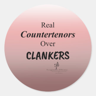 Sticker Rond Contre-ténors sur les détritus anti-IA Clankers Ro