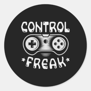 Sticker Rond Control Freak - Jeux Vidéos Drôle Joueur