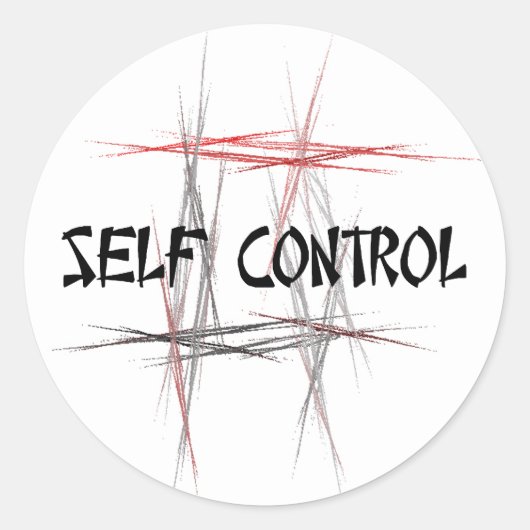 Sticker Rond Contrôle de soi des arts martiaux (Devant)