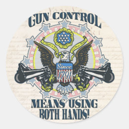 Sticker Rond Contrôle des armes à feu : Utilisation de l'aigle