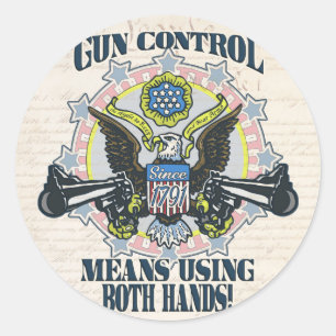 Sticker Rond Contrôle des armes à feu : Utilisation de l'aigle