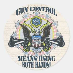 Sticker Rond Contrôle des armes à feu : Utilisation de l'aigle