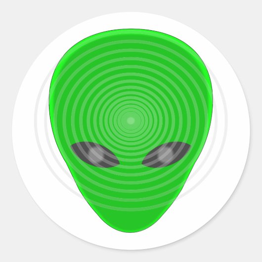 Sticker Rond Contrôle mental de la tête de l'Alien (Devant)