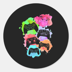 Sticker Rond Contrôler tous les joueurs de jeu vidéo Lover cont