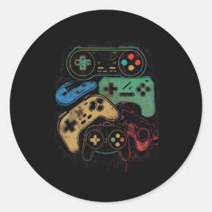 Sticker Rond Contrôler Toutes Les Choses Jeux Vidéo Contrôleur