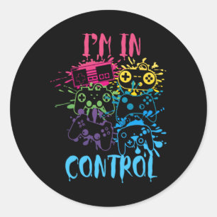 Sticker Rond Contrôler Toutes Les Choses Video Game Controller