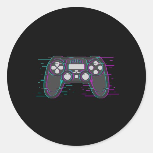 Sticker Rond Contrôleur de jeu Jeu Jeu Jeu vidéo Idée de jeu ca (Devant)