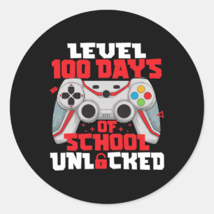 Sticker Rond Contrôleur De Jeu Niveau 100 Jours De L'École Déve