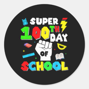 Sticker Rond Contrôleur De Jeu Niveau 100 Jours De L'École Déve