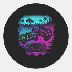 Sticker Rond Contrôleur de jeu vidéo Gamer 15