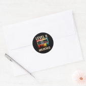 Sticker Rond Contrôleur de jeu vidéo Niveau 11 débloqué Anniver (Enveloppe)
