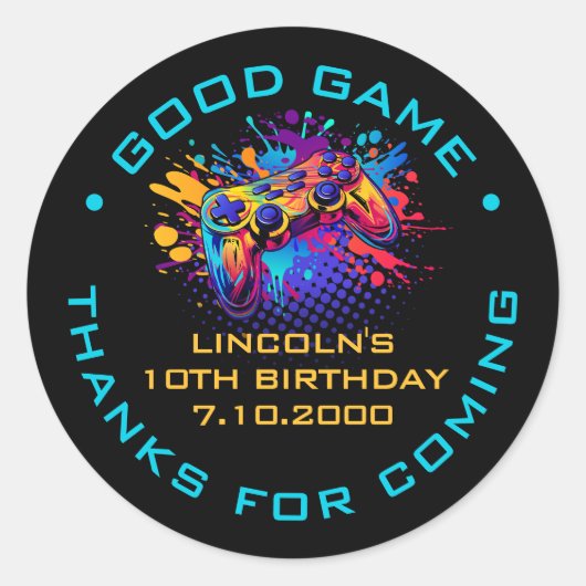 Sticker Rond Contrôleur de jeu vidéo Niveau supérieur (Devant)