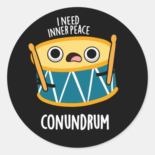Sticker Rond Conundrum Fundy Drummer Drum Pun Dark BG (Devant)