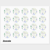 Sticker Rond Convention JW 2025 pur culte bleu floral design (Feuille)
