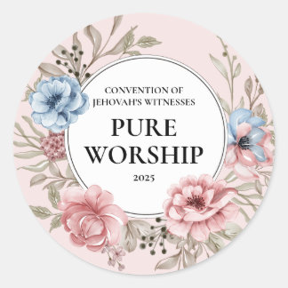 Sticker Rond Convention JW 2025 pur culte design floral