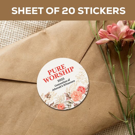 Sticker Rond Convention sur le Culte Pur JW 2025 personnalisé
