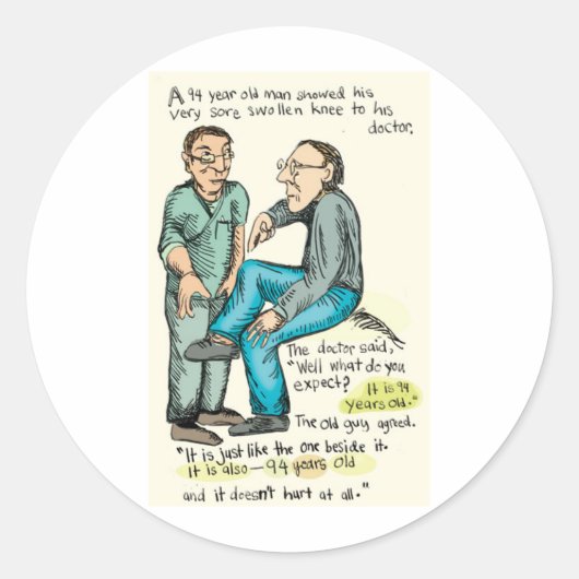 Sticker Rond Conversation avec un patient (Devant)