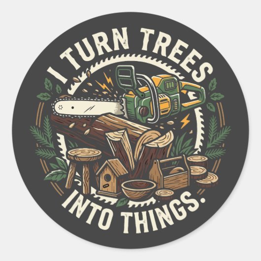 Sticker Rond Convertisseur d'arbre en objet professionnel (Devant)