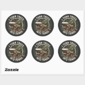Sticker Rond Convertisseur d'arbre en objet professionnel (Feuille)