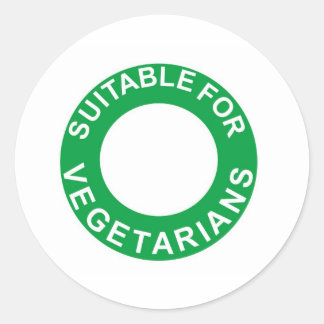 Sticker Rond Convient Aux Végétariens