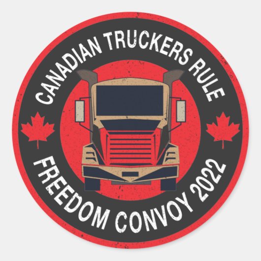 Sticker Rond Convoi de liberté de la réglementation canadienne (Devant)
