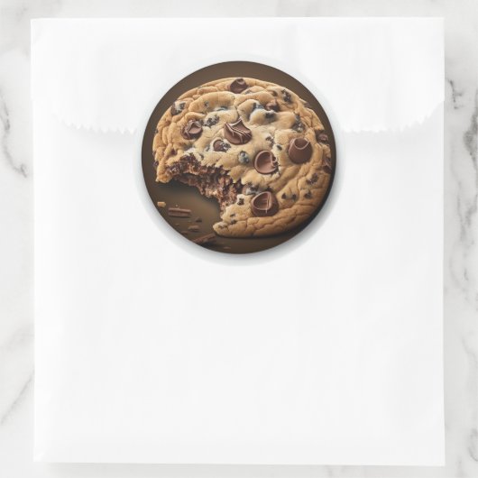 Sticker Rond cookie à puce à chocolat (Sac)