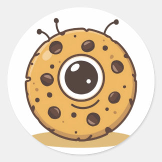 Sticker Rond Cookie Alien – Mignon Dessin de Dessert Amusant