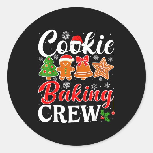 Sticker Rond Cookie Baking Crew Gingerbread Xmas Holiday Cookie (Devant)