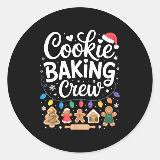 Sticker Rond Cookie Baking Crew Holiday Squad Gingerbread Chris (Devant)