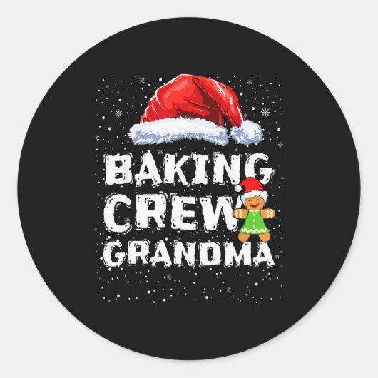 Sticker Rond Cookie Baking Crew Shirt Grandma Matching Christma (Devant)