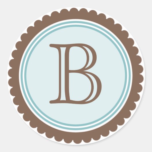 Sticker Rond Cookie Coupe Chocolate Aqua Monogramme Sticulation (Devant)