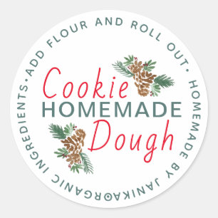 Sticker Rond Cookie de Noël Dough Pinecones de script maison