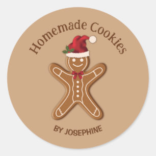 Sticker Rond Cookie de Noël en pain d'épices - Cookies faits ma
