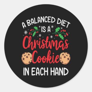 Sticker Rond Cookie de Noël Funny Noël Cadeau de Noël