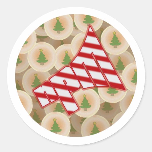 Sticker Rond Cookie de Noël NPM (Devant)