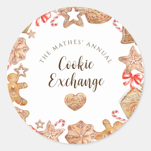 Sticker Rond Cookie Exchange Holiday Party (Devant)