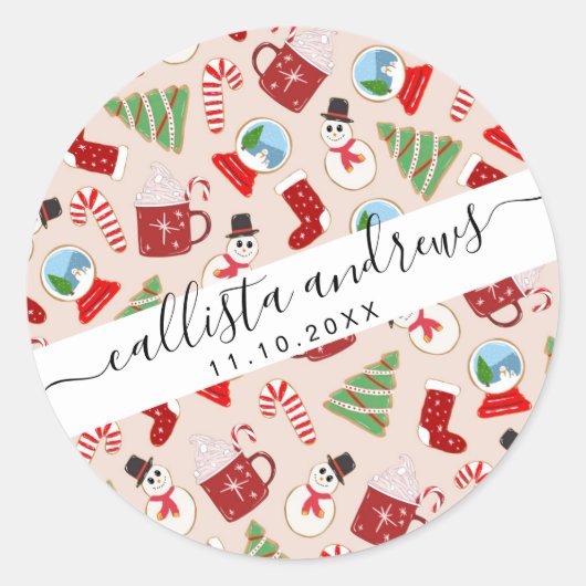 Sticker Rond Cookie Illustration Pattern (Devant)