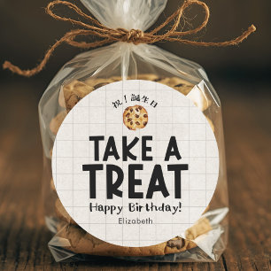 Sticker Rond Cookie Kraft pour les enfants pour les friandises 