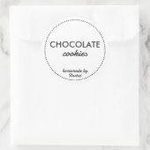 Sticker Rond Cookie maison simple vintage moderne rustique (Sac)