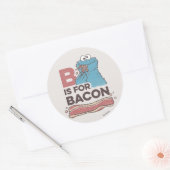 Sticker Rond Cookie Monster | B est pour Bacon (Enveloppe)